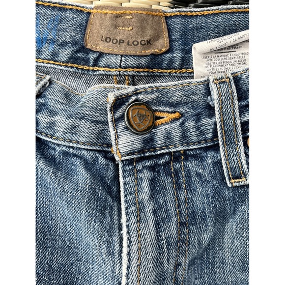 Ariat Loop Lock Mens Blue Denim Jeans Relaxed Straight Fit Size 31x31 - Picture 3 of 12